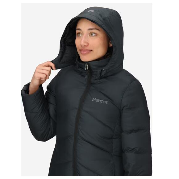 Marmot Montreaux 700 Fill Power Down Hooded Coat with Faux Fur Trim Size XL - Picture 5 of 16